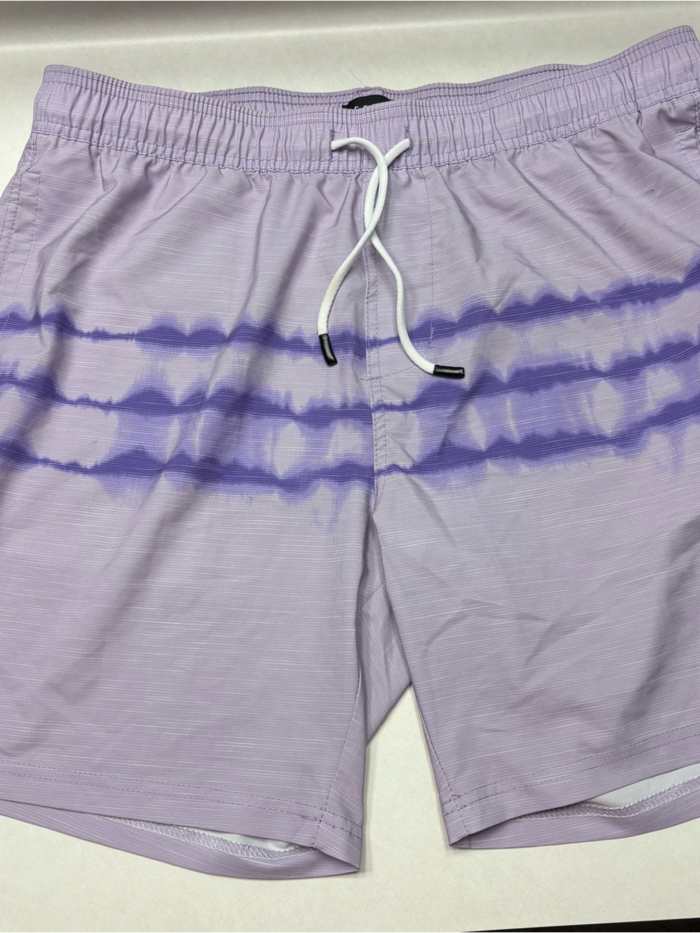 Men's Lilac Tie-Dye Swim Trunks - Lightweight Swim Shorts